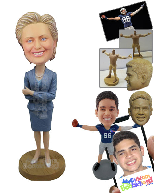 Business Woman in a Gorgeous Dress Suit and Skirt Personalized Bobblehead Business Woman in a Gorgeous Dress Suit and Skirt Personalized Bobblehead